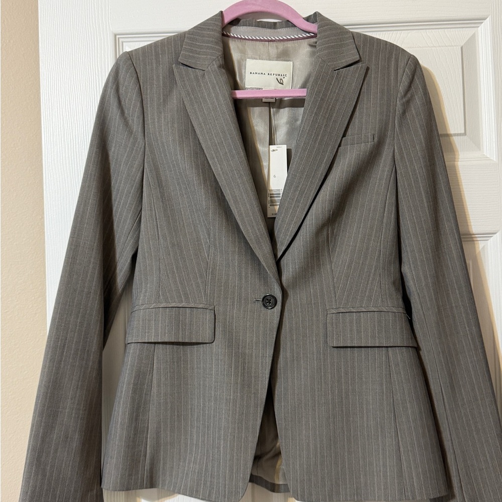 Banana Republic Gray Striped Women's Blazer
